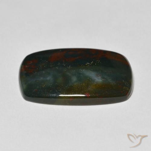 Pedra de Sangue Verde escuro Natural 18.75ct, Almofada, Opaco