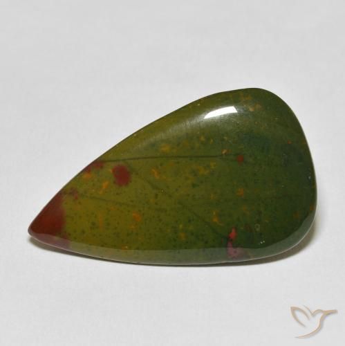 20.29ct Natural verde e vermelho Pedra de Sangue, Formato de pêra, Opaco