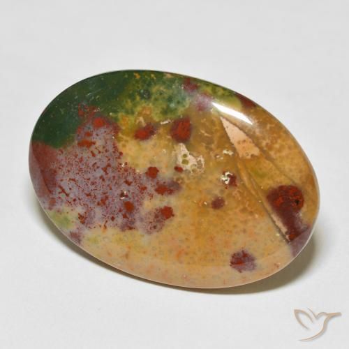 Pedra de Sangue Multicolorido Natural 40.37ct, Corte Oval, Opaco