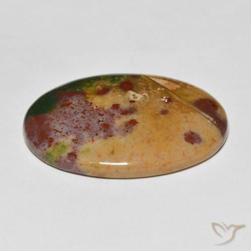 Pedra de Sangue Multicolorido Natural 40.37ct, Corte Oval, Opaco