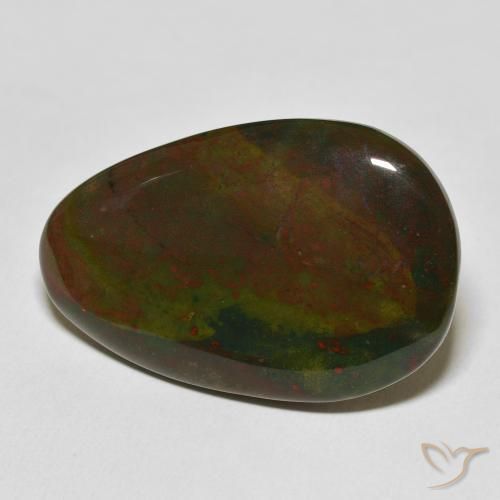 34.76ct Natural verde e vermelho Pedra de Sangue, Chique, Opaco