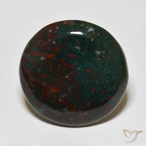 22.52ct Natural verde e vermelho Pedra de Sangue, Redondo, Opaco