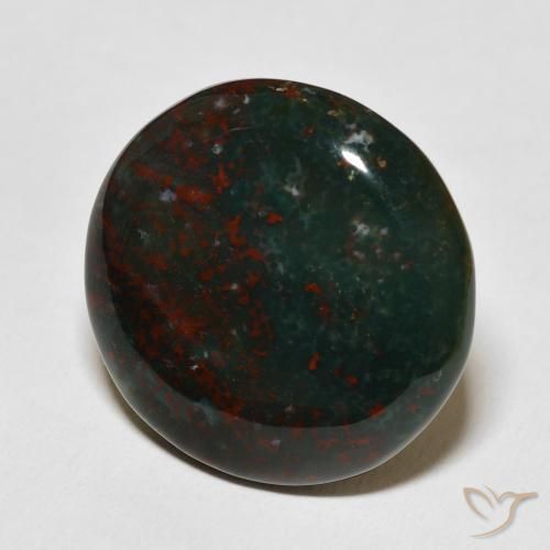 Pedra de Sangue verde e vermelho Natural 22.52ct, Redondo, Opaco