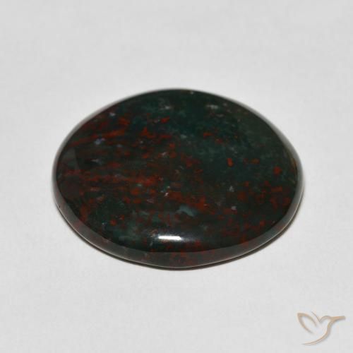 Pedra de Sangue verde e vermelho Natural 22.52ct, Redondo, Opaco