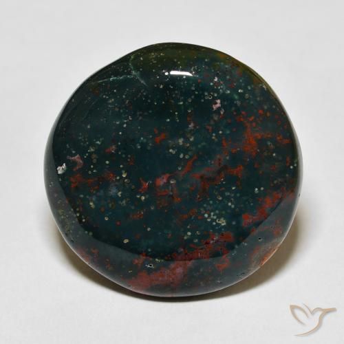 29.09ct Natural verde e vermelho Pedra de Sangue, Redondo, Opaco