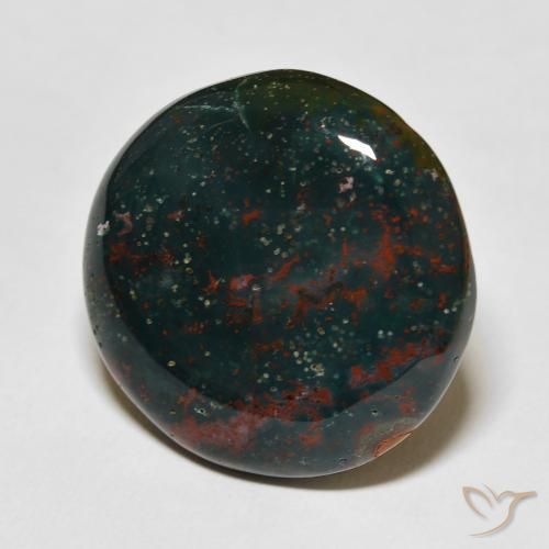 Pedra de Sangue verde e vermelho Natural 29.09ct, Redondo, Opaco