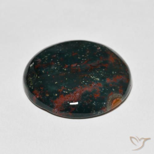 Pedra de Sangue verde e vermelho Natural 29.09ct, Redondo, Opaco
