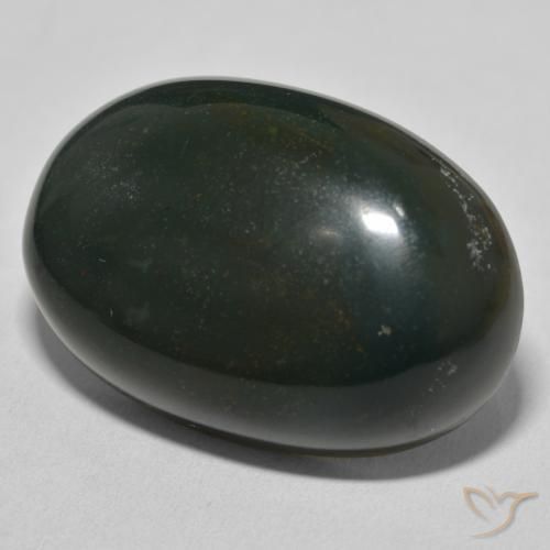 Pedra de Sangue verde escuro Natural 55.24ct, oval, Opaco