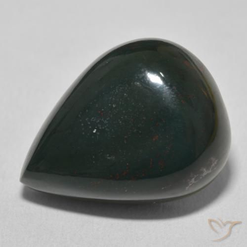 24.30ct Natural verde e vermelho Pedra de Sangue, Formato de pêra, Opaco
