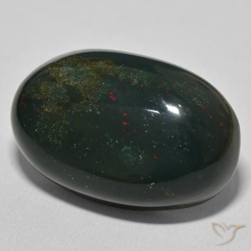 Pedra de Sangue Verde escuro Natural 37.80ct, oval, Opaco
