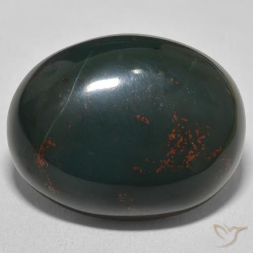 24.03ct Natural verde e vermelho Pedra de Sangue, oval, Opaco