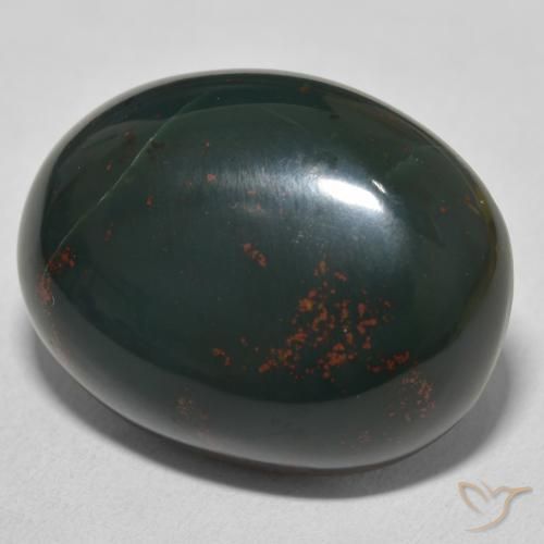 Pedra de Sangue verde e vermelho Natural 24.03ct, oval, Opaco