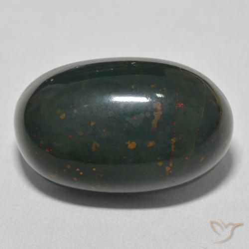 20.45ct Natural verde e vermelho Pedra de Sangue, oval, Opaco