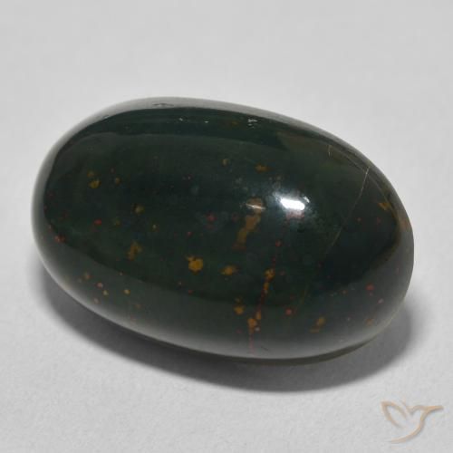 Pedra de Sangue verde e vermelho Natural 20.45ct, oval, Opaco