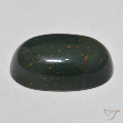 Pedra de Sangue verde e vermelho Natural 20.45ct, oval, Opaco