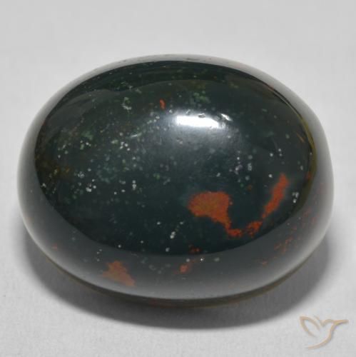 32.22ct Natural Verde escuro Pedra de Sangue, oval, Opaco
