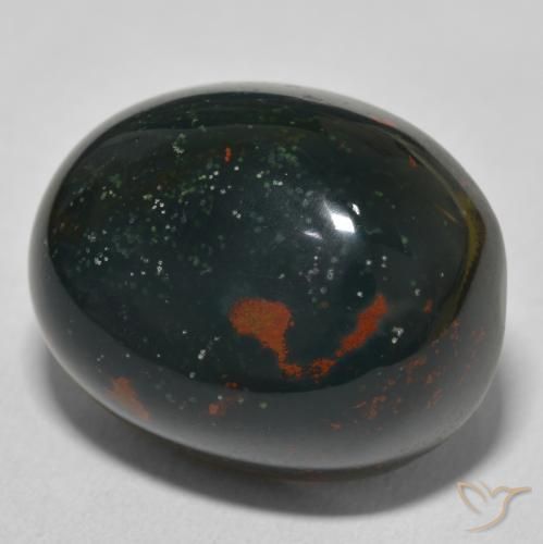 Pedra de Sangue Verde escuro Natural 32.22ct, oval, Opaco