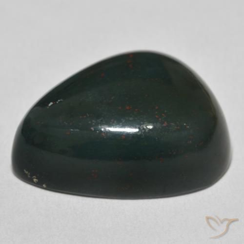 Pedra de Sangue Verde escuro Natural 29.36ct, Formato de pêra, Opaco