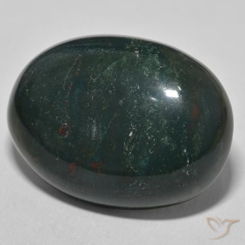 Pedra de Sangue Verde floresta Natural 44.03ct, oval, Opaco