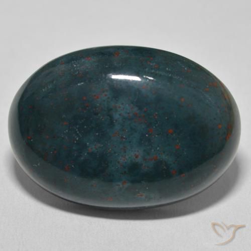 32.86ct Natural verde escuro Pedra de Sangue, oval, Opaco