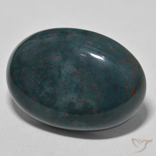 Pedra de Sangue verde escuro Natural 32.86ct, oval, Opaco