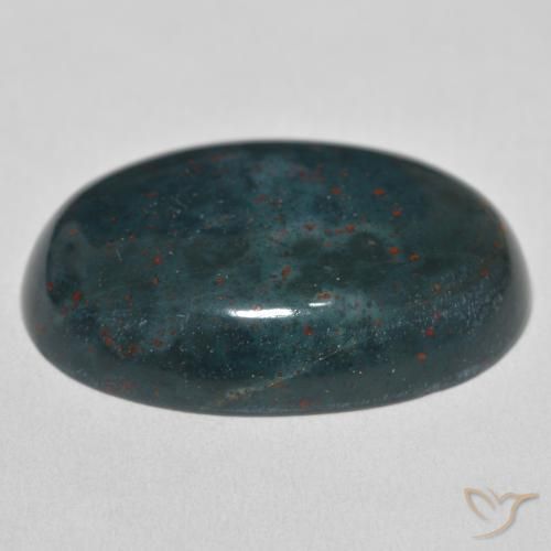 Pedra de Sangue verde escuro Natural 32.86ct, oval, Opaco