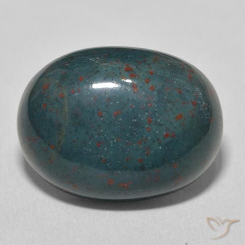 14.14ct Natural Verde escuro médio Pedra de Sangue, oval, Opaco