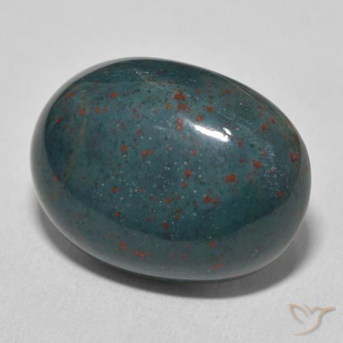 Pedra de Sangue Verde escuro médio Natural 14.14ct, oval, Opaco
