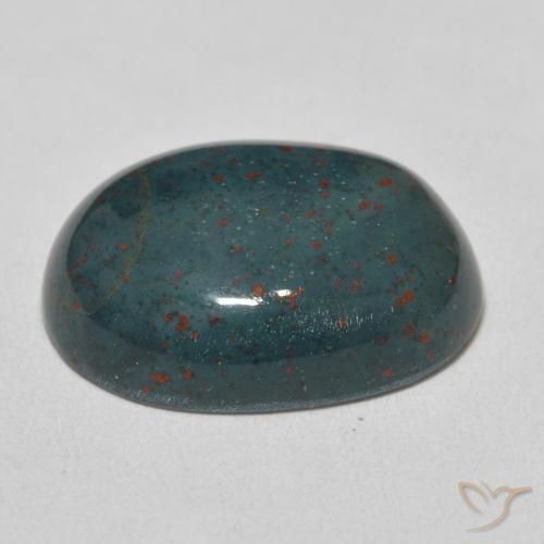 Pedra de Sangue Verde escuro médio Natural 14.14ct, oval, Opaco