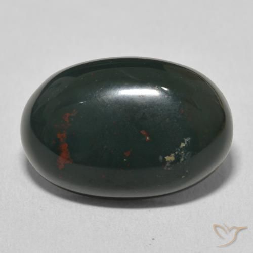 11.01ct Natural Verde escuro médio Pedra de Sangue, oval, Opaco