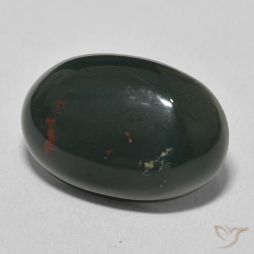 Pedra de Sangue Verde escuro médio Natural 11.01ct, oval, Opaco