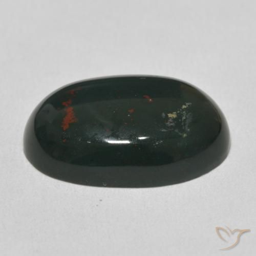 Pedra de Sangue Verde escuro médio Natural 11.01ct, oval, Opaco