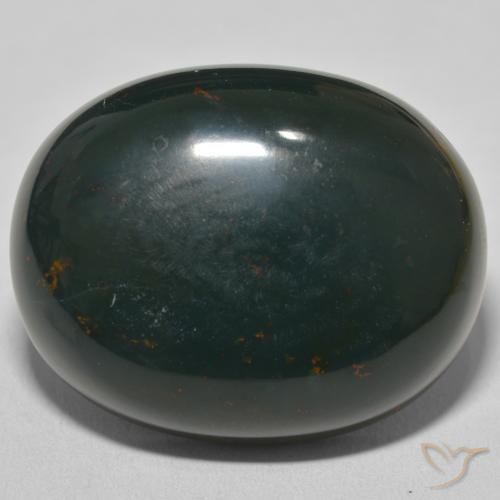 53.44ct Natural Verde escuro médio Pedra de Sangue, oval, Opaco