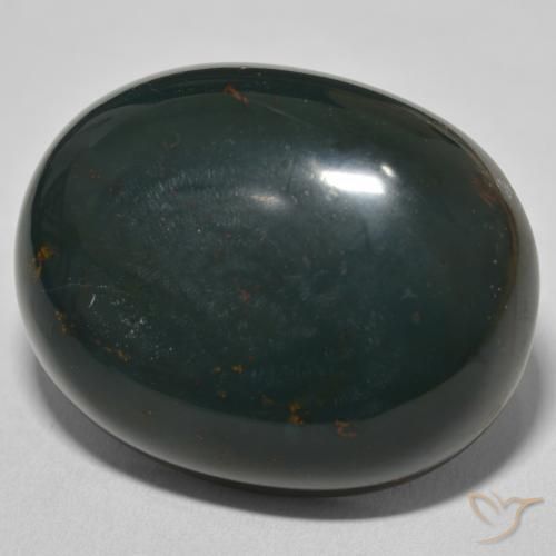 Pedra de Sangue Verde escuro médio Natural 53.44ct, oval, Opaco