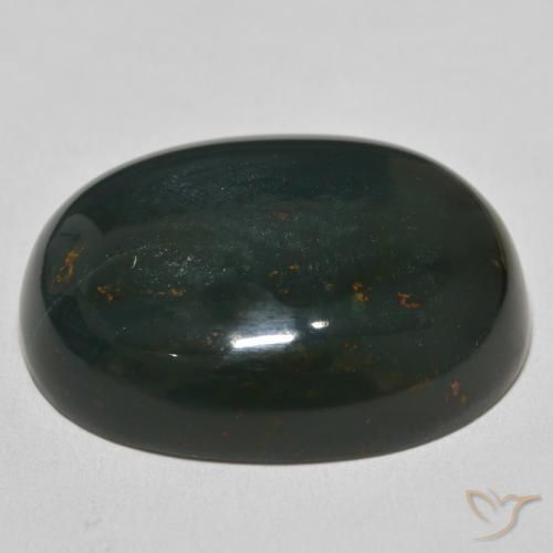 Pedra de Sangue Verde escuro médio Natural 53.44ct, oval, Opaco