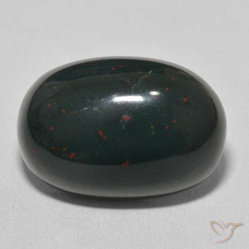 17.05ct Natural Verde escuro médio Pedra de Sangue, oval, Opaco