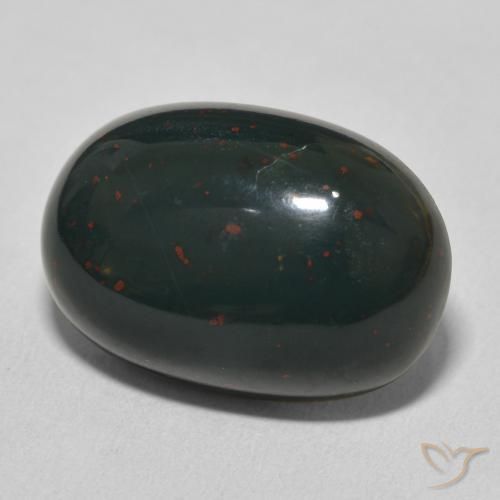 Pedra de Sangue Verde escuro médio Natural 17.05ct, oval, Opaco