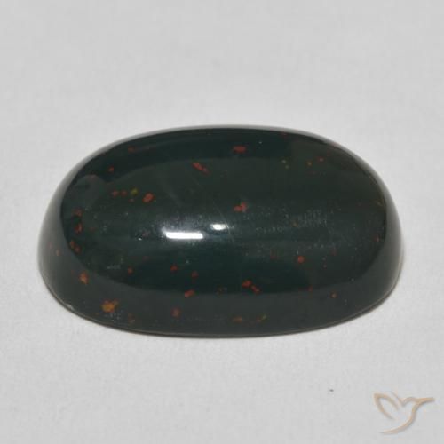 Pedra de Sangue Verde escuro médio Natural 17.05ct, oval, Opaco