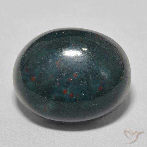 15.13ct Natural Verde azulado Pedra de Sangue, oval, Opaco