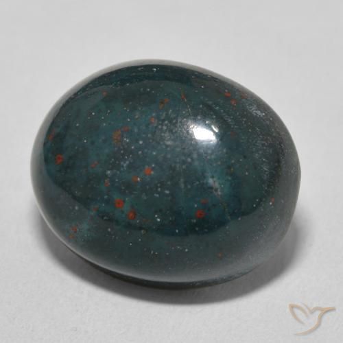 Pedra de Sangue Verde azulado Natural 15.13ct, oval, Opaco