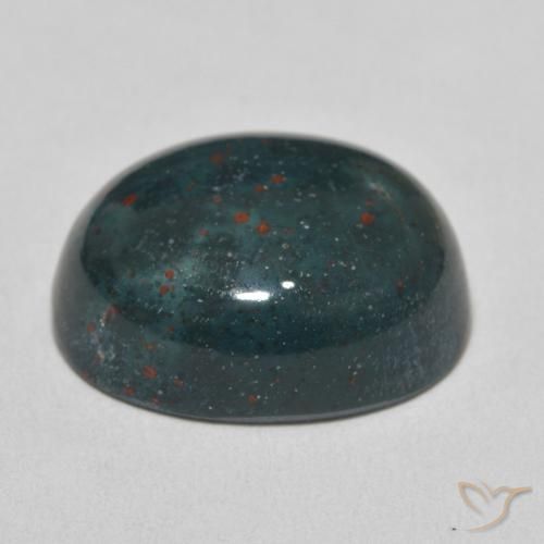 Pedra de Sangue Verde azulado Natural 15.13ct, oval, Opaco