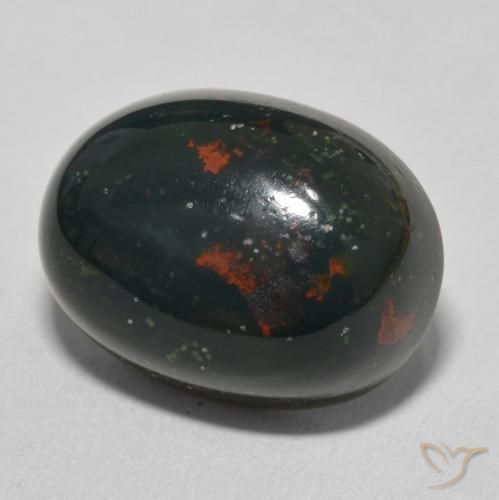 Pedra de Sangue Verde Multicolor Natural 12.48ct, oval, Opaco