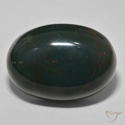 94.86ct Natural Verde escuro médio Pedra de Sangue, oval, Opaco