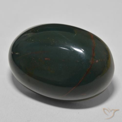 Pedra de Sangue Verde escuro médio Natural 94.86ct, oval, Opaco