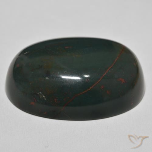 Pedra de Sangue Verde escuro médio Natural 94.86ct, oval, Opaco