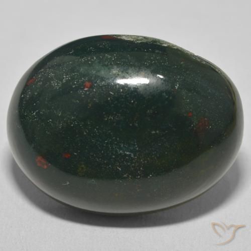 33.61ct Natural Verde escuro Pedra de Sangue, oval, Opaco