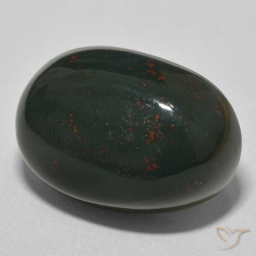 Pedra de Sangue Verde escuro Natural 21.39ct, oval, Opaco