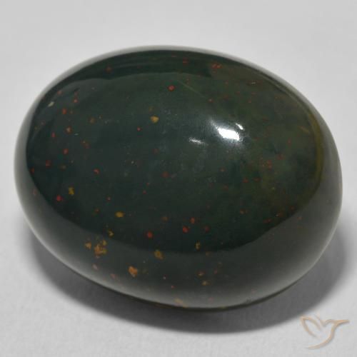 Pedra de Sangue verde escuro Natural 28.01ct, oval, Opaco
