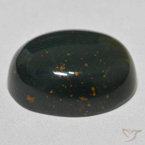 Pedra de Sangue verde escuro Natural 28.01ct, oval, Opaco
