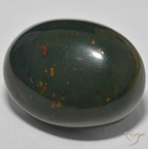 Pedra de Sangue verde escuro Natural 48.69ct, oval, Opaco
